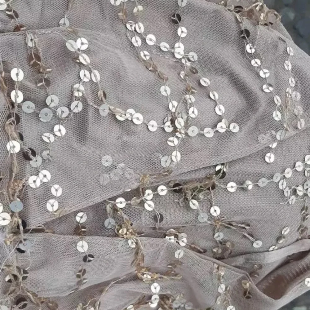 Gold Sequin Tassel Party Cocktail Halter Dress - Picture 10 of 12